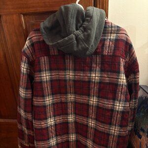 American Eagle Flannel Jacket with Detachable Hood